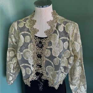 Vintage Gold Lace Bolero Jacket